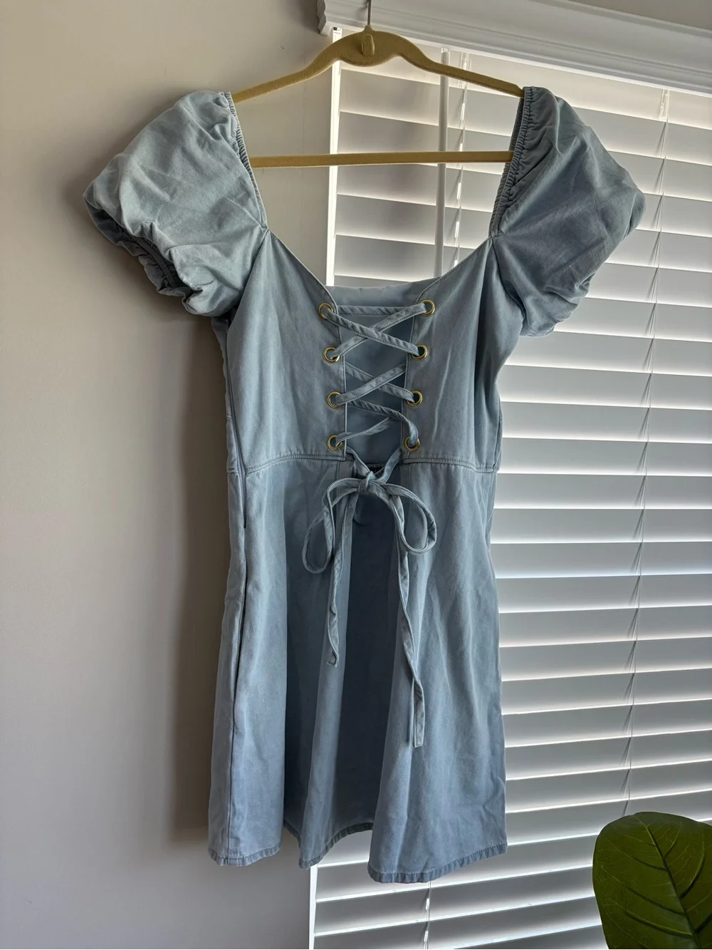 Show Me Your MuMu Smitten Babydoll Dress - Sky Blue Denim - Picture 3 of 3
